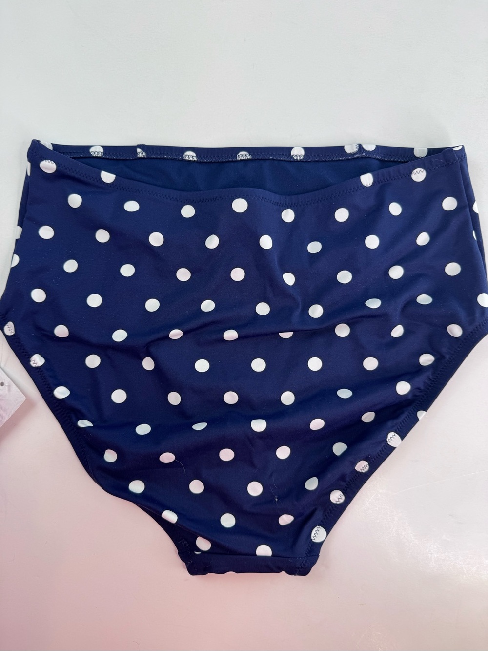 Lands' End SET top AND bottoms navy blue white polka dot - Picture 12 of 13
